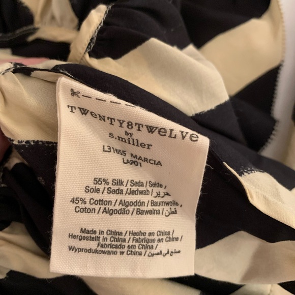 TWENTY8TWELVE Micro mini silk/cotton dress, cream and black - Picture 5 of 7